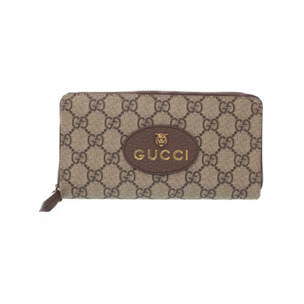 Gucci Neo GG Supreme Zip Around Wallet Round Zipper Long